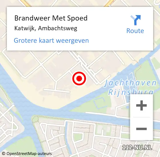 Locatie op kaart van de 112 melding: Brandweer Met Spoed Naar Katwijk, Ambachtsweg op 4 april 2024 07:04