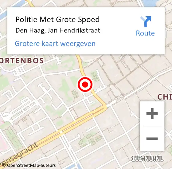 Locatie op kaart van de 112 melding: Politie Met Grote Spoed Naar Den Haag, Jan Hendrikstraat op 4 april 2024 08:15