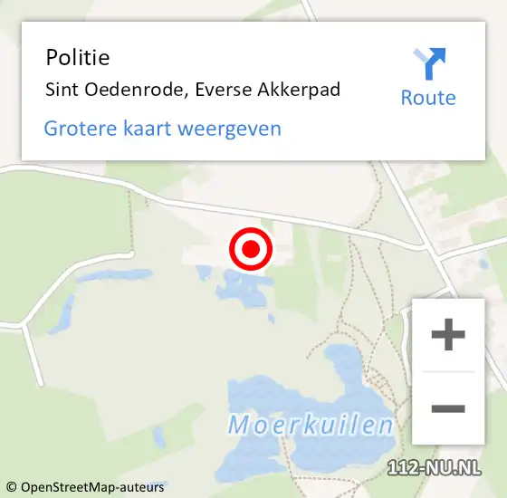 Locatie op kaart van de 112 melding: Politie Sint Oedenrode, Everse Akkerpad op 4 april 2024 09:08