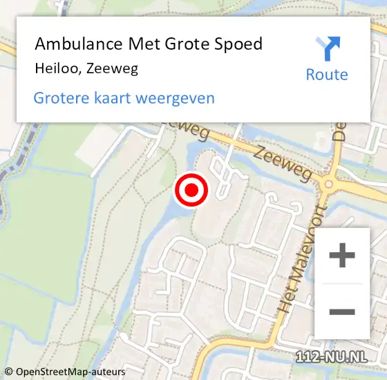 Locatie op kaart van de 112 melding: Ambulance Met Grote Spoed Naar Heiloo, Zeeweg op 4 april 2024 09:57