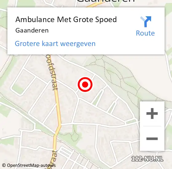 Locatie op kaart van de 112 melding: Ambulance Met Grote Spoed Naar Gaanderen op 4 april 2024 10:50