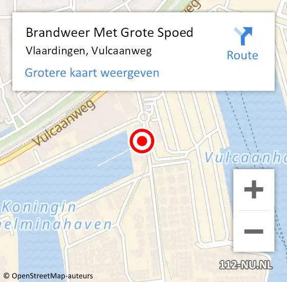 Locatie op kaart van de 112 melding: Brandweer Met Grote Spoed Naar Vlaardingen, Vulcaanweg op 4 april 2024 11:33