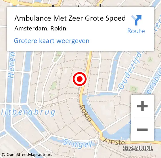 Locatie op kaart van de 112 melding: Ambulance Met Zeer Grote Spoed Naar Amsterdam, Rokin op 4 april 2024 12:22