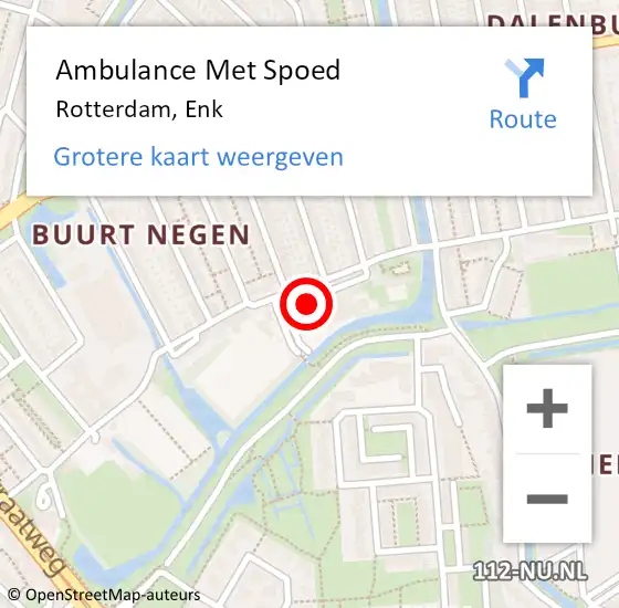 Locatie op kaart van de 112 melding: Ambulance Met Spoed Naar Rotterdam, Enk op 4 april 2024 12:28