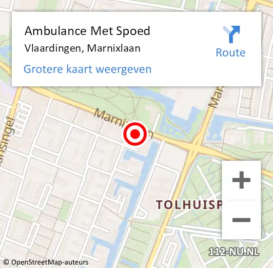 Locatie op kaart van de 112 melding: Ambulance Met Spoed Naar Vlaardingen, Marnixlaan op 4 april 2024 12:33