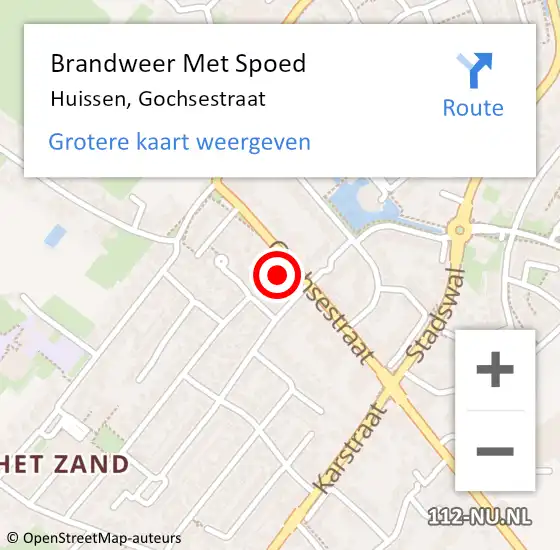 Locatie op kaart van de 112 melding: Brandweer Met Spoed Naar Huissen, Gochsestraat op 4 april 2024 13:05