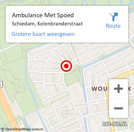 Locatie op kaart van de 112 melding: Ambulance Met Spoed Naar Schiedam, Kolenbranderstraat op 4 april 2024 13:32