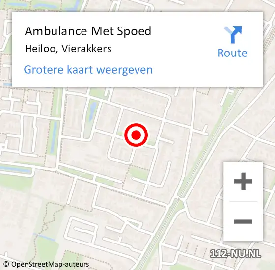 Locatie op kaart van de 112 melding: Ambulance Met Spoed Naar Heiloo, Vierakkers op 4 april 2024 13:38