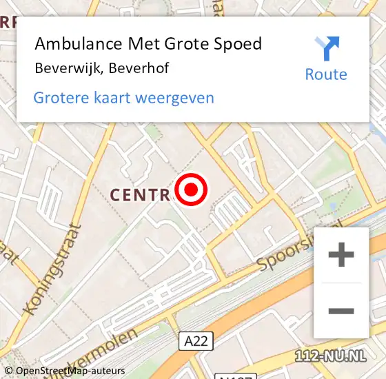 Locatie op kaart van de 112 melding: Ambulance Met Grote Spoed Naar Beverwijk, Beverhof op 4 april 2024 16:28