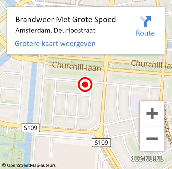 Locatie op kaart van de 112 melding: Brandweer Met Grote Spoed Naar Amsterdam, Deurloostraat op 4 april 2024 16:52