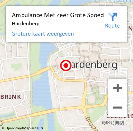 Locatie op kaart van de 112 melding: Ambulance Met Zeer Grote Spoed Naar Hardenberg op 4 april 2024 17:26
