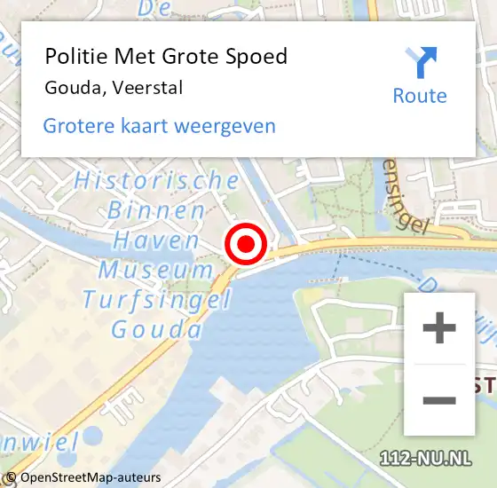 Locatie op kaart van de 112 melding: Politie Met Grote Spoed Naar Gouda, Veerstal op 4 april 2024 17:57