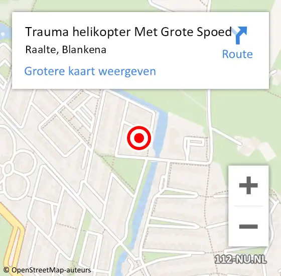 Locatie op kaart van de 112 melding: Trauma helikopter Met Grote Spoed Naar Raalte, Blankena op 4 april 2024 18:26