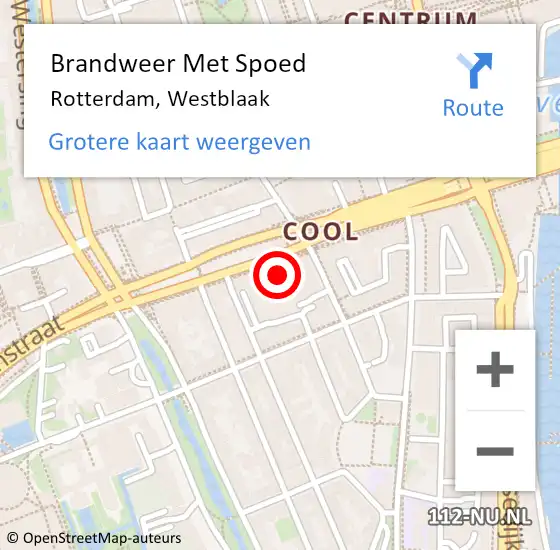 Locatie op kaart van de 112 melding: Brandweer Met Spoed Naar Rotterdam, Westblaak op 4 april 2024 19:17