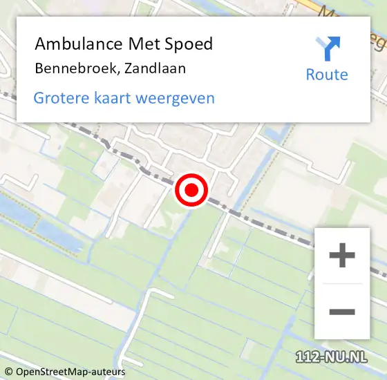 Locatie op kaart van de 112 melding: Ambulance Met Spoed Naar Bennebroek, Zandlaan op 4 april 2024 19:17