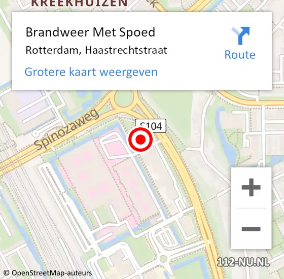 Locatie op kaart van de 112 melding: Brandweer Met Spoed Naar Rotterdam, Haastrechtstraat op 4 april 2024 19:37