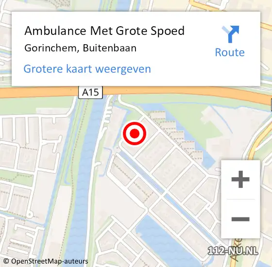 Locatie op kaart van de 112 melding: Ambulance Met Grote Spoed Naar Gorinchem, Buitenbaan op 4 april 2024 20:30