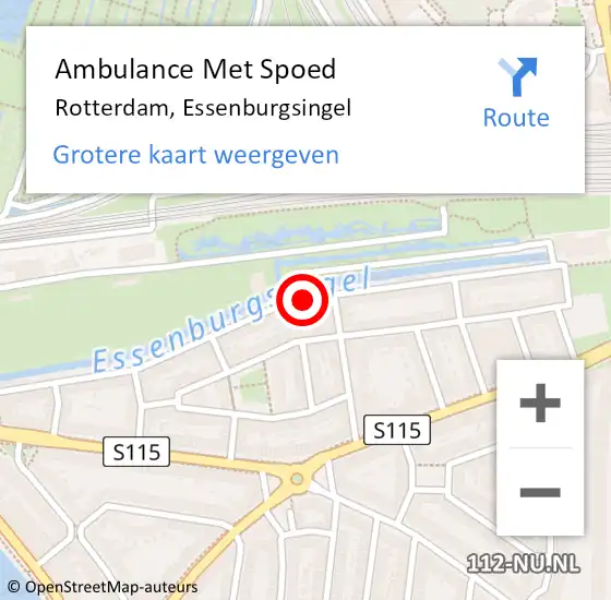 Locatie op kaart van de 112 melding: Ambulance Met Spoed Naar Rotterdam, Essenburgsingel op 4 april 2024 20:32