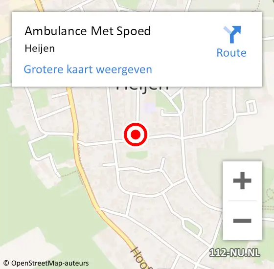 Locatie op kaart van de 112 melding: Ambulance Met Spoed Naar Heijen op 4 april 2024 20:56