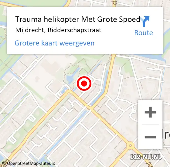 Locatie op kaart van de 112 melding: Trauma helikopter Met Grote Spoed Naar Mijdrecht, Ridderschapstraat op 4 april 2024 21:20