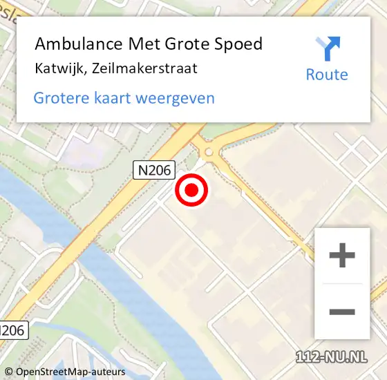 Locatie op kaart van de 112 melding: Ambulance Met Grote Spoed Naar Katwijk, Zeilmakerstraat op 4 april 2024 21:49