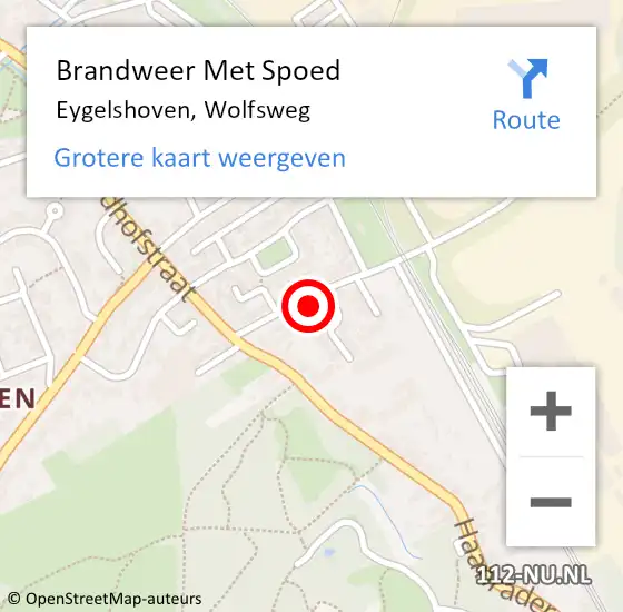 Locatie op kaart van de 112 melding: Brandweer Met Spoed Naar Eygelshoven, Wolfsweg op 4 april 2024 22:12