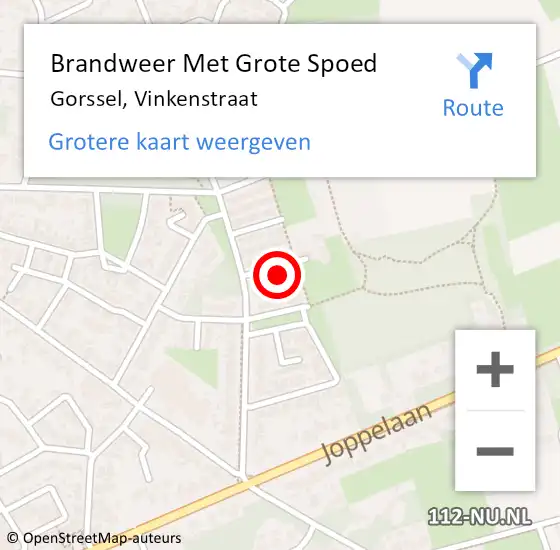 Locatie op kaart van de 112 melding: Brandweer Met Grote Spoed Naar Gorssel, Vinkenstraat op 4 april 2024 23:01