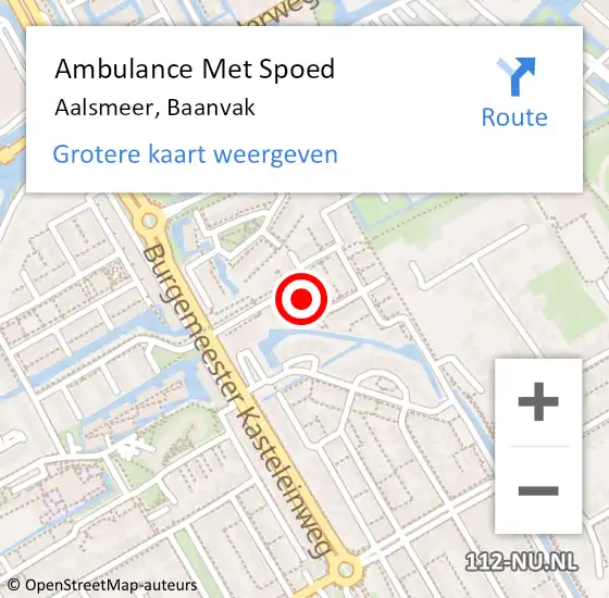Locatie op kaart van de 112 melding: Ambulance Met Spoed Naar Aalsmeer, Baanvak op 4 april 2024 23:19