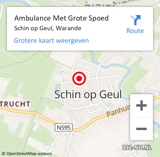 Locatie op kaart van de 112 melding: Ambulance Met Grote Spoed Naar Schin op Geul, Warande op 1 oktober 2014 12:25