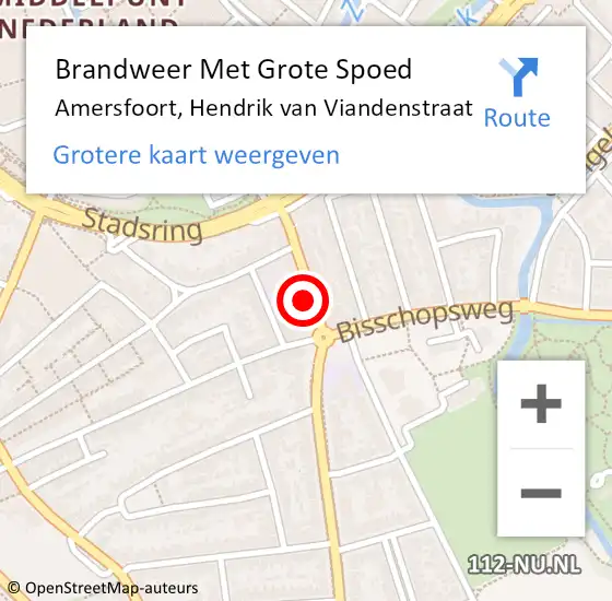 Locatie op kaart van de 112 melding: Brandweer Met Grote Spoed Naar Amersfoort, Hendrik van Viandenstraat op 5 april 2024 00:42