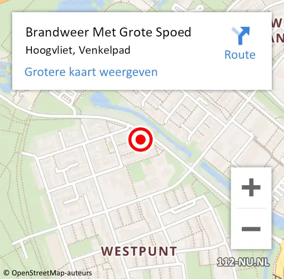 Locatie op kaart van de 112 melding: Brandweer Met Grote Spoed Naar Hoogvliet, Venkelpad op 5 april 2024 02:33