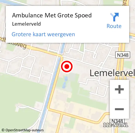 Locatie op kaart van de 112 melding: Ambulance Met Grote Spoed Naar Lemelerveld op 5 april 2024 03:25