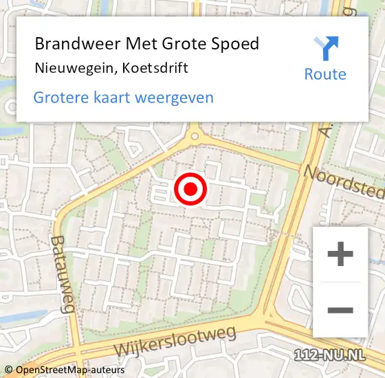 Locatie op kaart van de 112 melding: Brandweer Met Grote Spoed Naar Nieuwegein, Koetsdrift op 5 april 2024 04:24