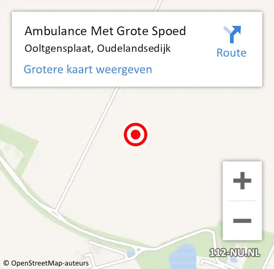 Locatie op kaart van de 112 melding: Ambulance Met Grote Spoed Naar Ooltgensplaat, Oudelandsedijk op 5 april 2024 07:48