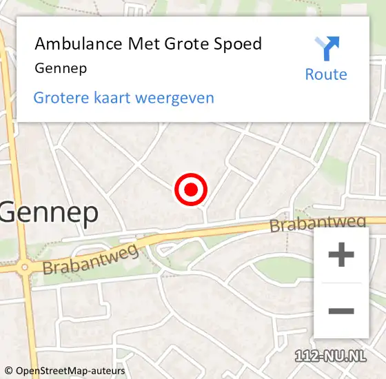 Locatie op kaart van de 112 melding: Ambulance Met Grote Spoed Naar Gennep op 5 april 2024 08:19