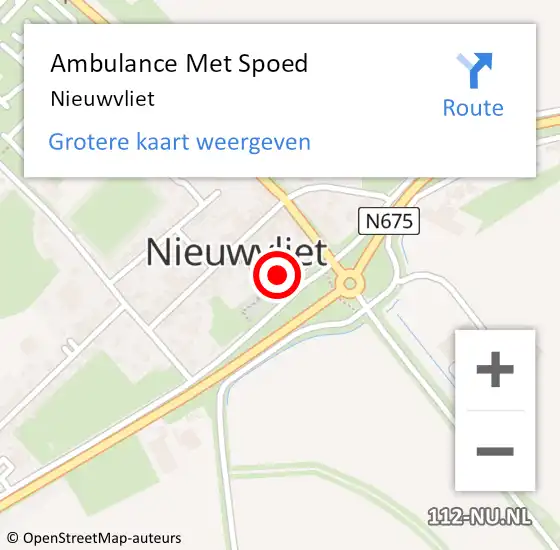 Locatie op kaart van de 112 melding: Ambulance Met Spoed Naar Nieuwvliet op 5 april 2024 09:38
