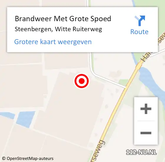 Locatie op kaart van de 112 melding: Brandweer Met Grote Spoed Naar Steenbergen, Witte Ruiterweg op 5 april 2024 09:44