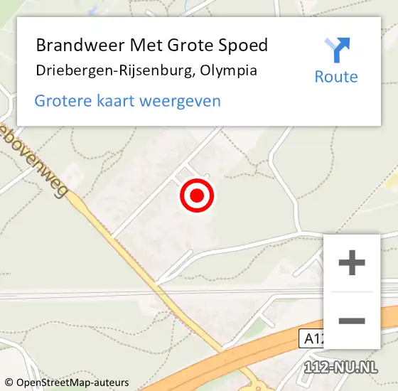 Locatie op kaart van de 112 melding: Brandweer Met Grote Spoed Naar Driebergen-Rijsenburg, Olympia op 5 april 2024 10:12