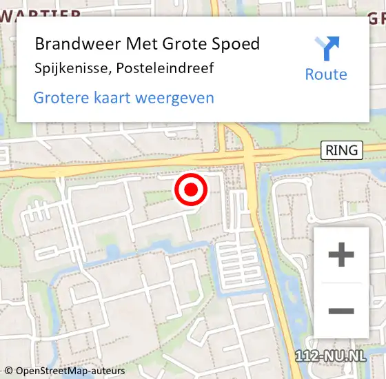 Locatie op kaart van de 112 melding: Brandweer Met Grote Spoed Naar Spijkenisse, Posteleindreef op 5 april 2024 10:43