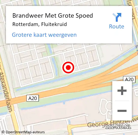 Locatie op kaart van de 112 melding: Brandweer Met Grote Spoed Naar Rotterdam, Fluitekruid op 5 april 2024 10:46