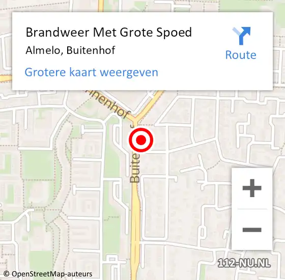 Locatie op kaart van de 112 melding: Brandweer Met Grote Spoed Naar Almelo, Buitenhof op 5 april 2024 12:14