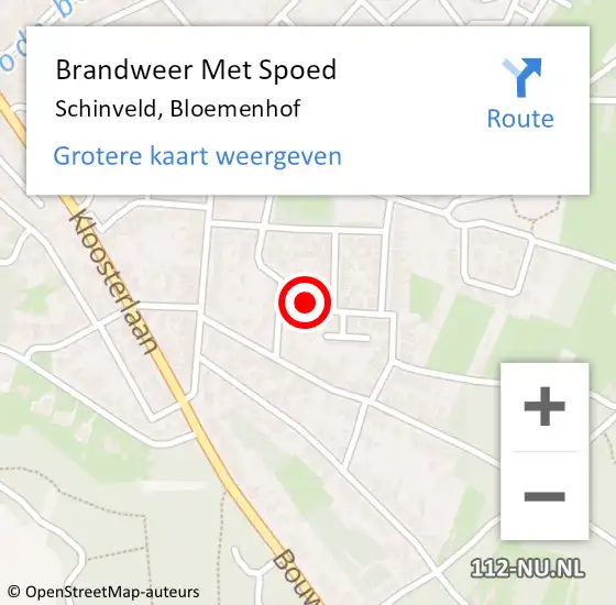 Locatie op kaart van de 112 melding: Brandweer Met Spoed Naar Schinveld, Bloemenhof op 5 april 2024 12:19
