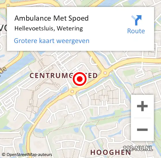 Locatie op kaart van de 112 melding: Ambulance Met Spoed Naar Hellevoetsluis, Wetering op 5 april 2024 12:55