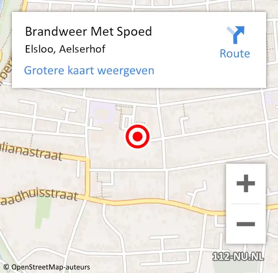 Locatie op kaart van de 112 melding: Brandweer Met Spoed Naar Elsloo, Aelserhof op 5 april 2024 13:02