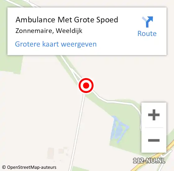 Locatie op kaart van de 112 melding: Ambulance Met Grote Spoed Naar Zonnemaire, Weeldijk op 1 oktober 2014 13:14