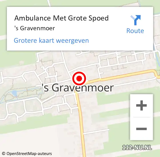 Locatie op kaart van de 112 melding: Ambulance Met Grote Spoed Naar 's Gravenmoer op 5 april 2024 14:08