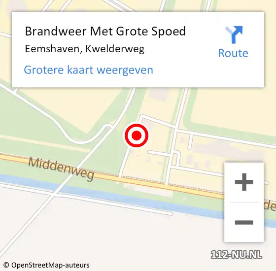 Locatie op kaart van de 112 melding: Brandweer Met Grote Spoed Naar Eemshaven, Kwelderweg op 5 april 2024 14:09