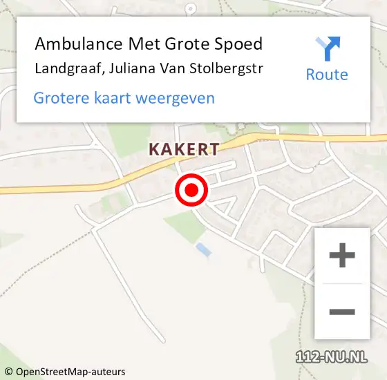 Locatie op kaart van de 112 melding: Ambulance Met Grote Spoed Naar Landgraaf, Juliana Van Stolbergstr op 1 oktober 2014 13:20