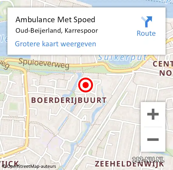 Locatie op kaart van de 112 melding: Ambulance Met Spoed Naar Oud-Beijerland, Karrespoor op 5 april 2024 14:25