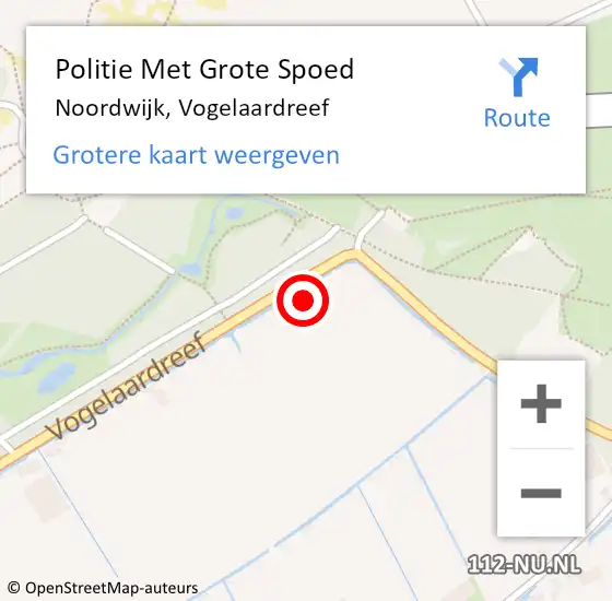 Locatie op kaart van de 112 melding: Politie Met Grote Spoed Naar Noordwijk, Vogelaardreef op 5 april 2024 14:50